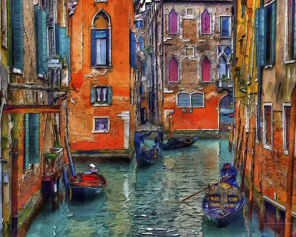 Venice Canals - 16"x20" (40x50cm) - Canvas by Numbers US
