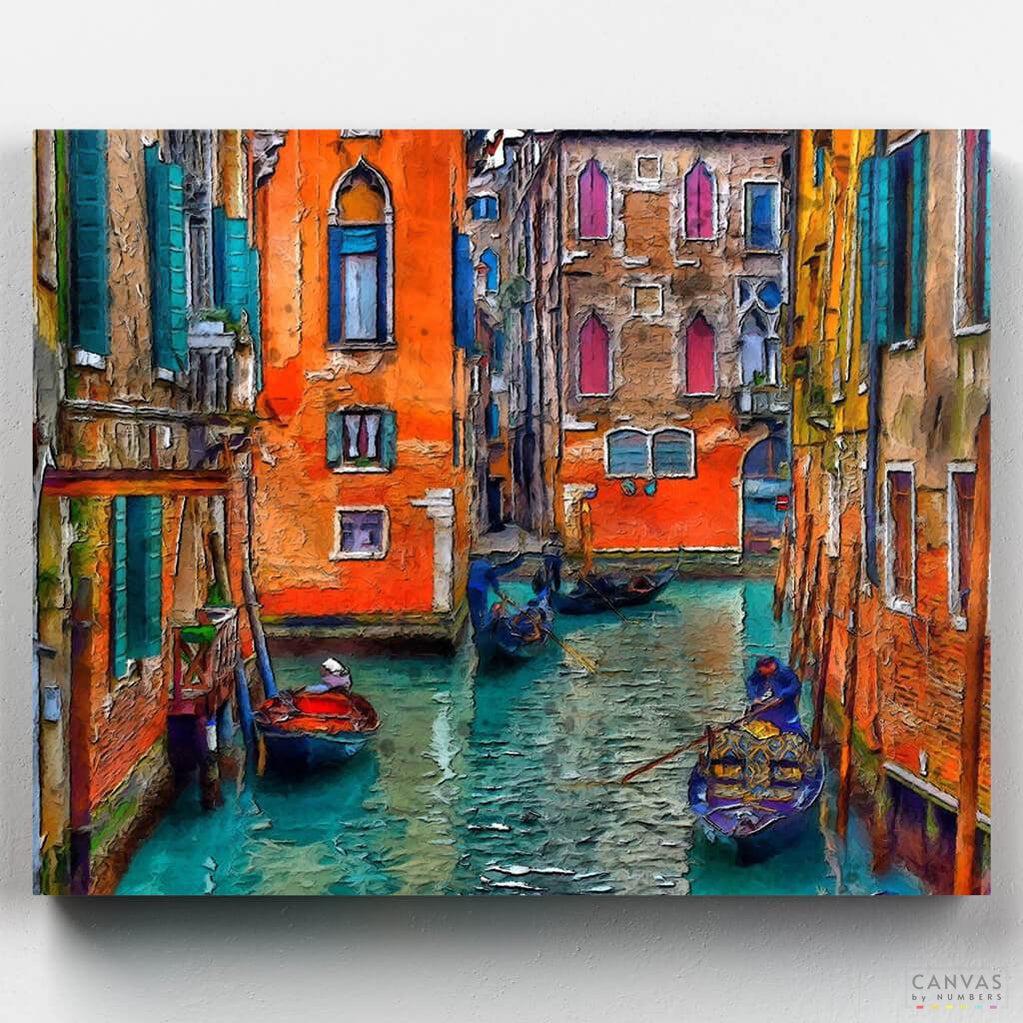 Venice Canals - Paint by Numbers-USA Paint by Numbers-16"x20" (40x50cm) No Frame-Canvas by Numbers US