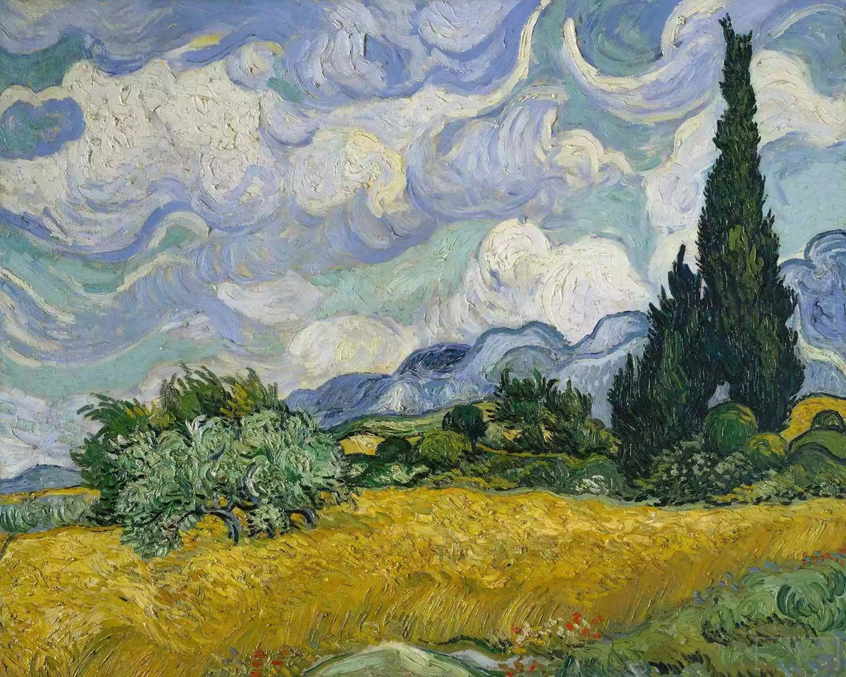 Wheat Field with Cypresses -16"x20" (40x50cm) - Canvas by Numbers US