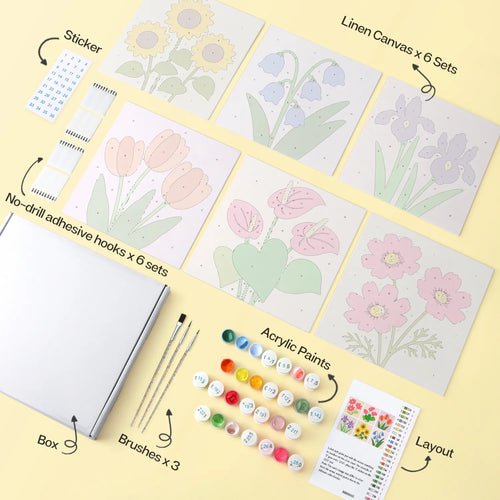 Wildflower Bouquets mini paint by numbers design 1