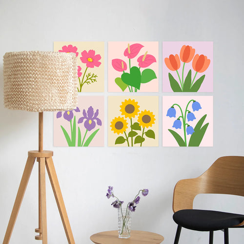 Wildflower Bouquets mini paint by numbers set mockup