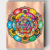 Wisdom - A Mandala Color by Number Kit by Canvas by Numbers - Numbered on canvas for colorful painting. 