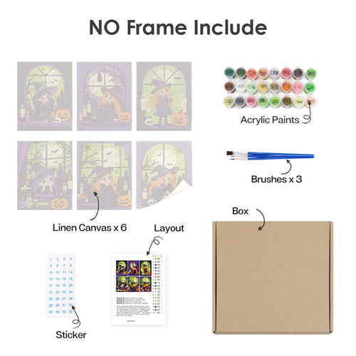 What's included with the Witches at the Window rolled canvas option