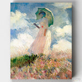 Woman with Umbrella - Paint by Numbers-You'll love our Woman with Umbrella - Claude Monet paint by numbers kit. Shop more than 500 paintings at Canvas by Numbers. Up to 50% Off! Free shipping and 60 days money-back.-Canvas by Numbers