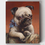 Young Pug Painting by Numbers-Channel your inner artist with Canvas by Numbers! Our 'Young Pug' Paint by Numbers kit is your ticket to recreate Carl Reichert's adorable pug portrait. Start the fun now!-Canvas by Numbers