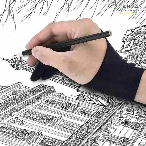 Artist Glove. The artist glove makes painting and drawing less messy. Shop exclusive licensed images to support the artists in paint by number kits at Canvas by Numbers.