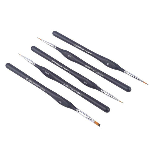 Extra-Fine Detail Weasel Hair Brushes-Accessories-5 Detail Brushes with Leather Pouch-Canvas by Numbers US