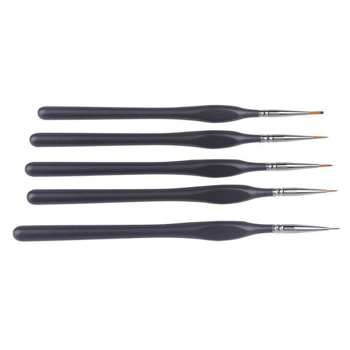 Extra-Fine Detail Weasel Hair Brushes-Accessories-5 Detail Brushes with Leather Pouch-Canvas by Numbers US