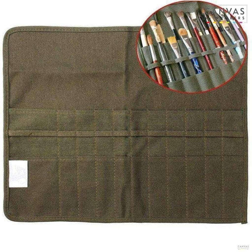 Roll Up Canvas Paint Brush Case For Artists. Keep your painting brushes organized with this roll-up canvas case. Versatile, thick and resistant material, and low-weight. Ideal for daily use.Roll-Up Canvas